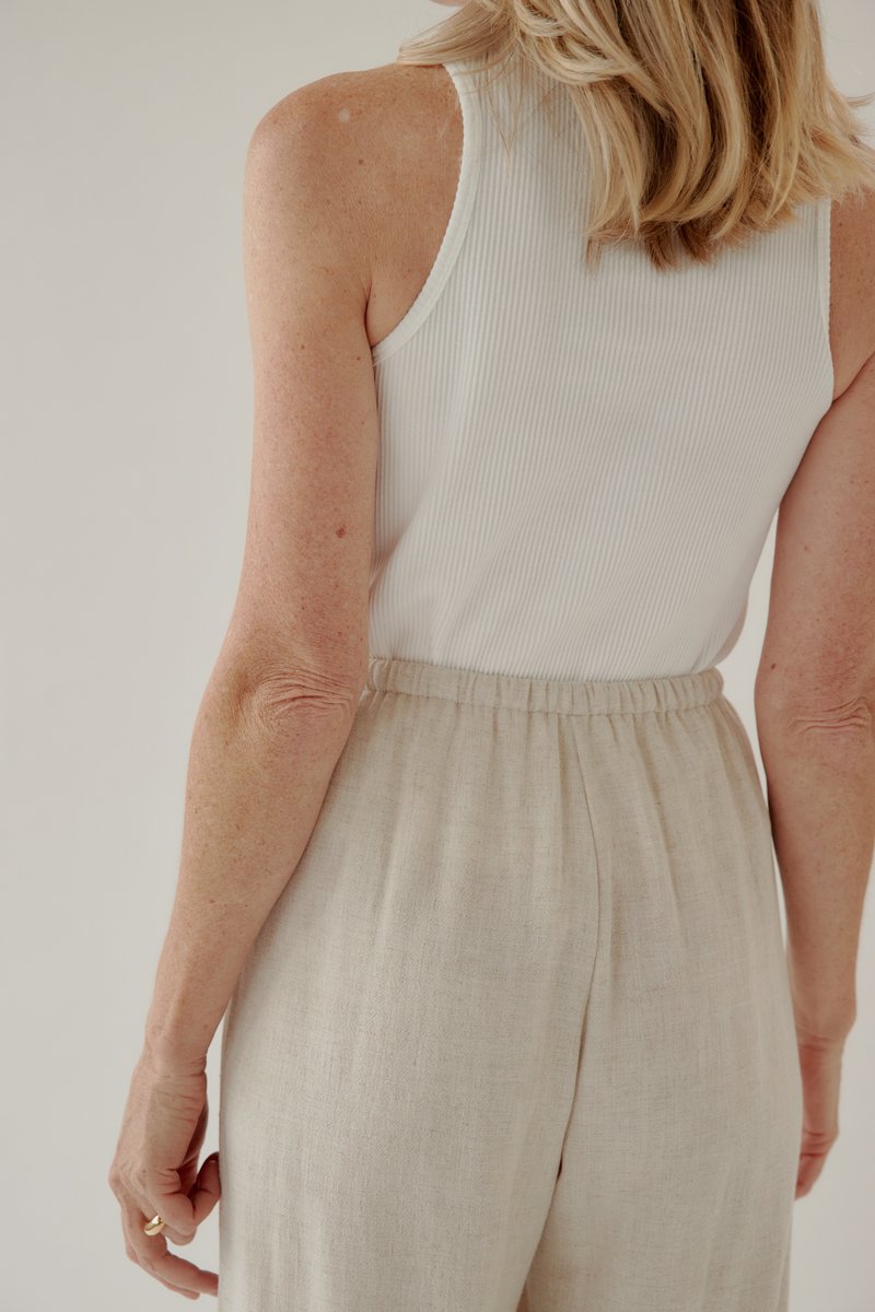 Mina Ribbed Tank - Off White