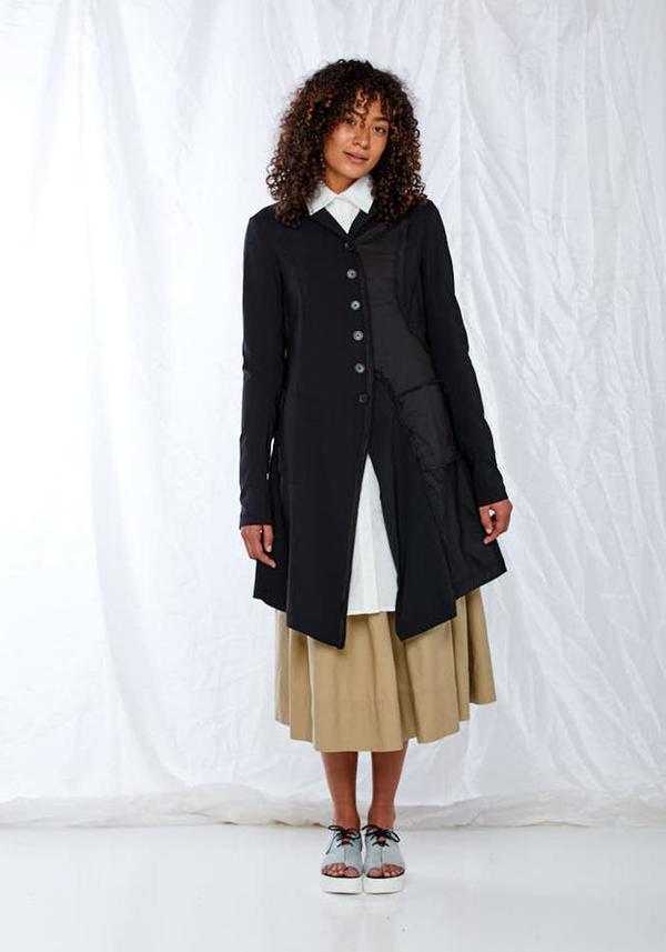 Rundholz Black Label Contrast Panel A-Line Jacket - black Rundholz Black Label Contrast Panel A-Line Jacket - black