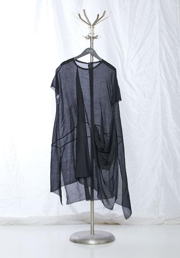 Sheer Oversized Asymmetric Dress Sheer Oversized Asymmetric Dress