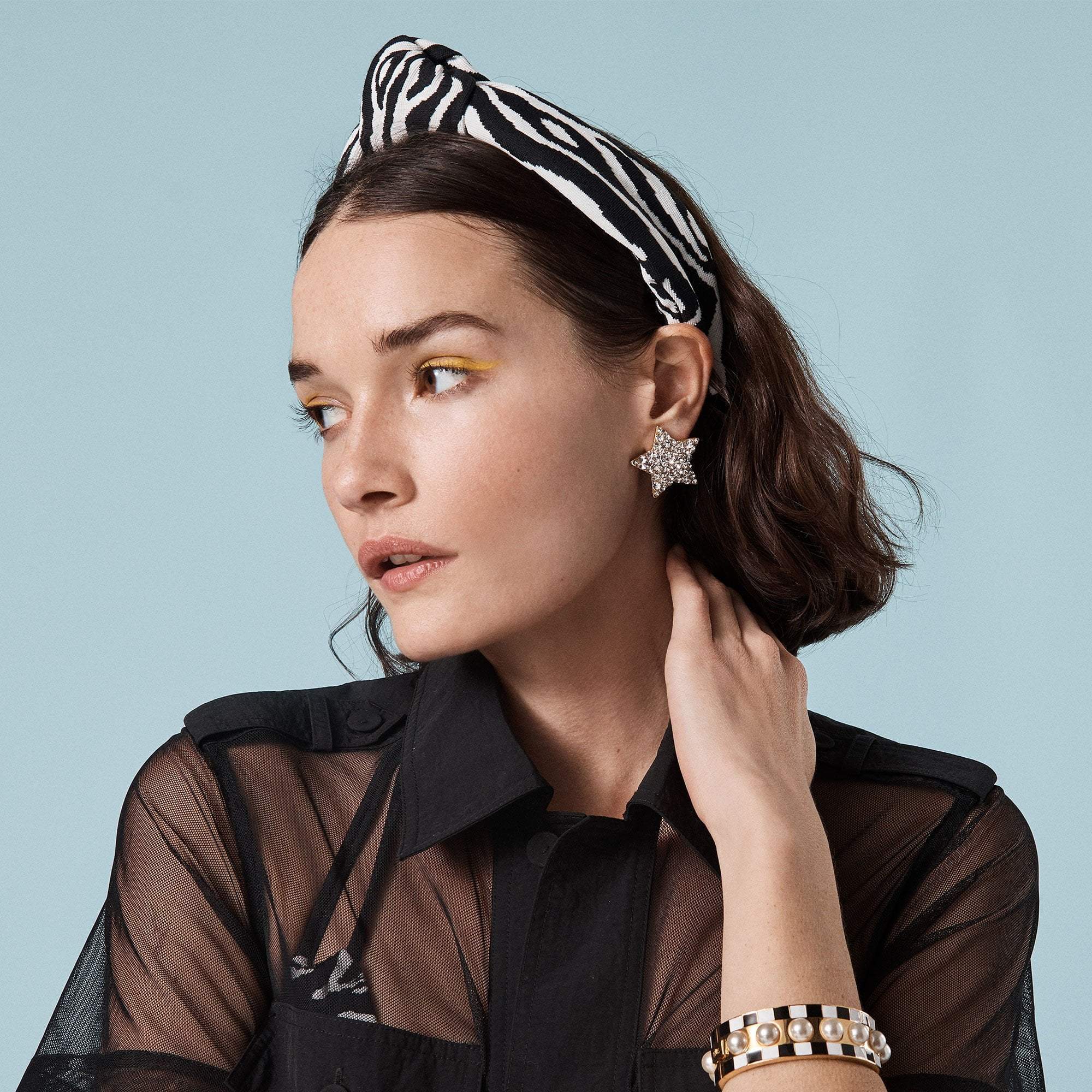 LeLe Sadoughi Knotted Headband - Zebra Jacquard | Garmentory