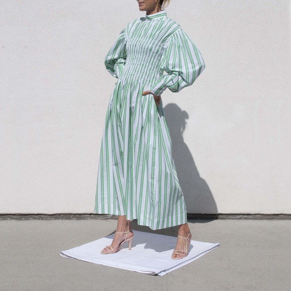 Ganni Smock Dress - Kelly Green | Garmentory