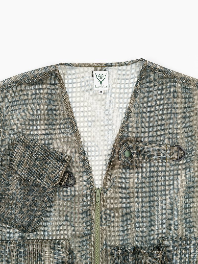 South2 West8 Bush Trek Vest - Skull & Target Heavyweight Mesh
