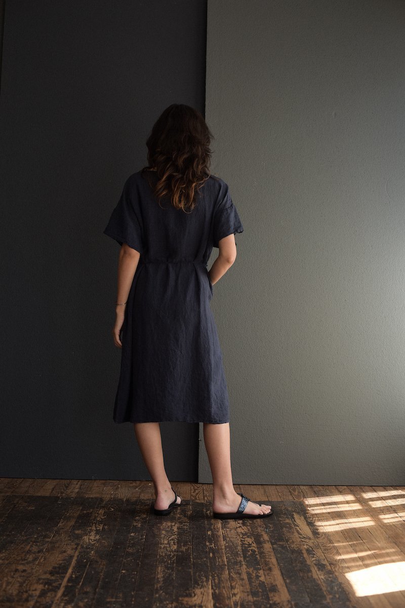 Manuelle Guibal Linen Dress - Navy | Garmentory