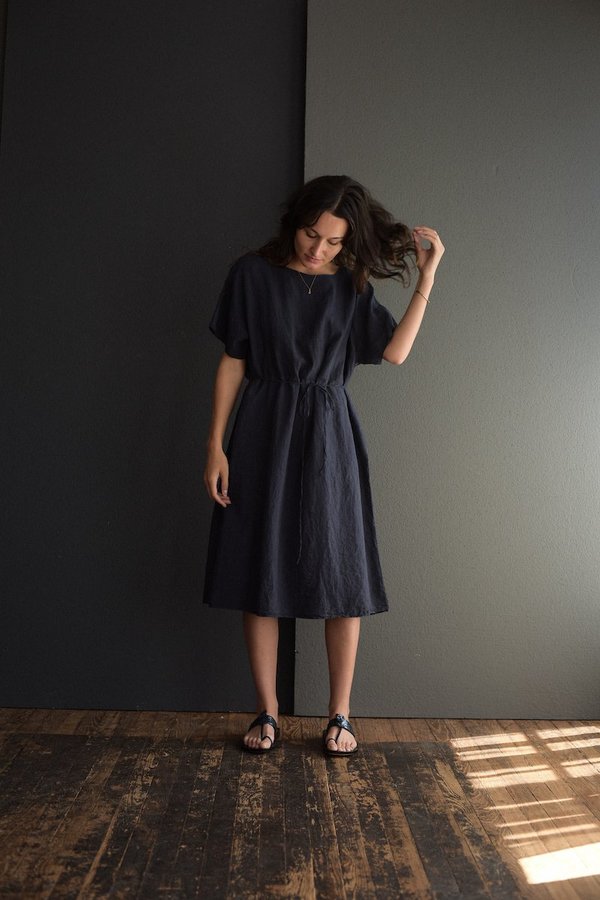 Manuelle Guibal Linen Dress - Navy | Garmentory Manuelle Guibal Linen Dress - Navy | Garmentory