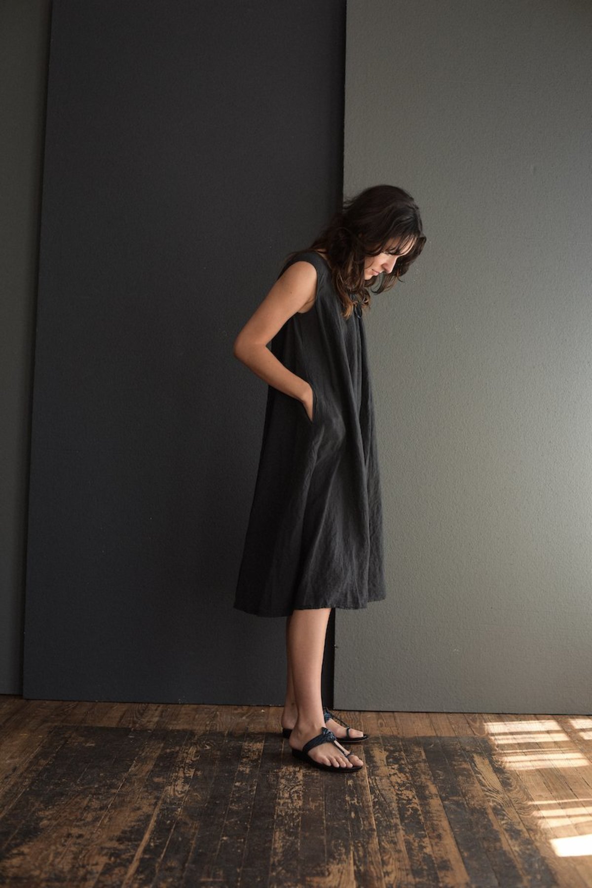 Manuelle Guibal Linen Sleeveless Dress - Seaweed | Garmentory