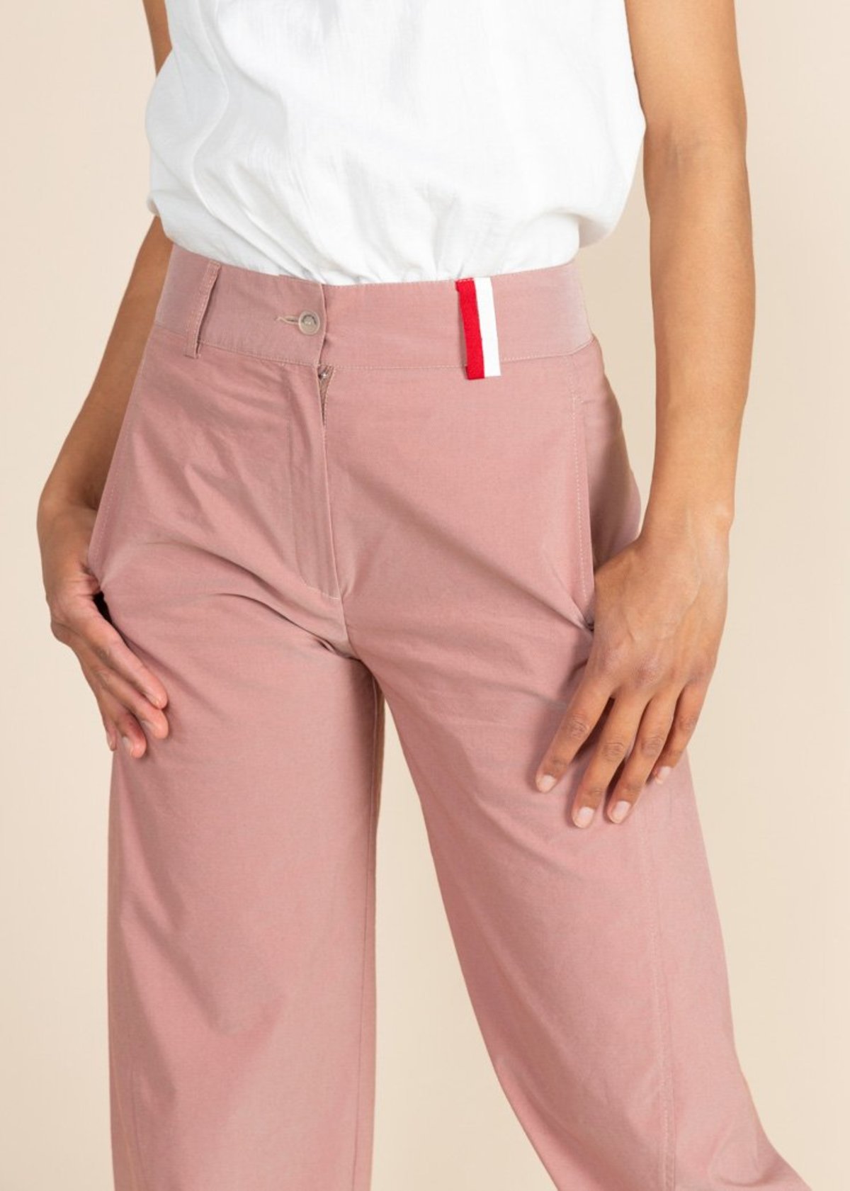 Echappees Belles Cotton Chico Trouser - Rouge - Image 1 of 5