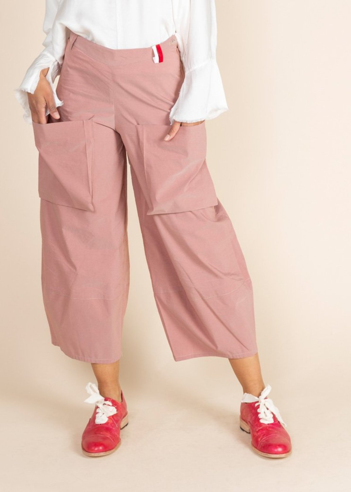 Echappees Belles Cotton King Trouser - Rouge - Image 2 of 5