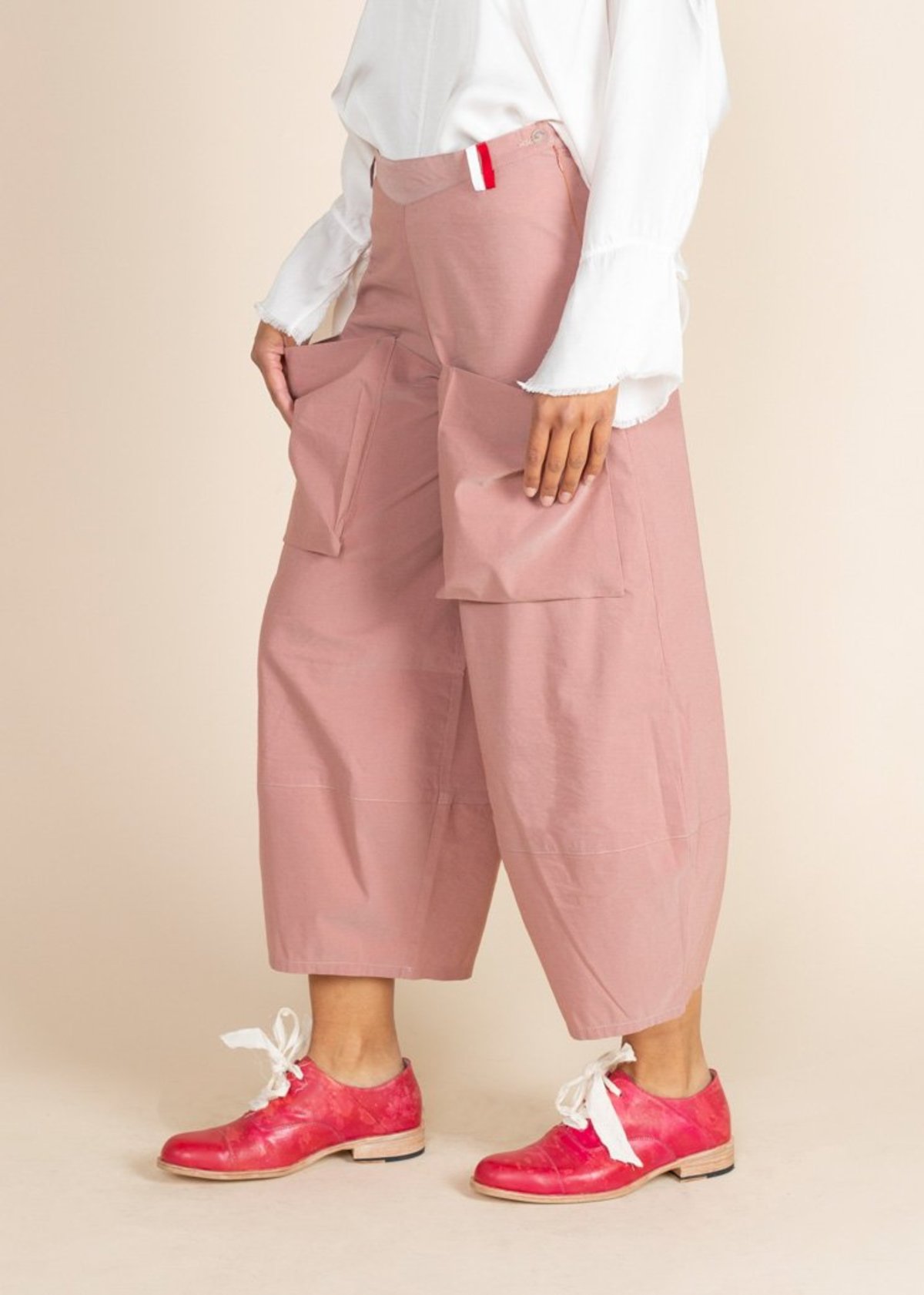 Echappees Belles Cotton King Trouser - Rouge - Image 3 of 5