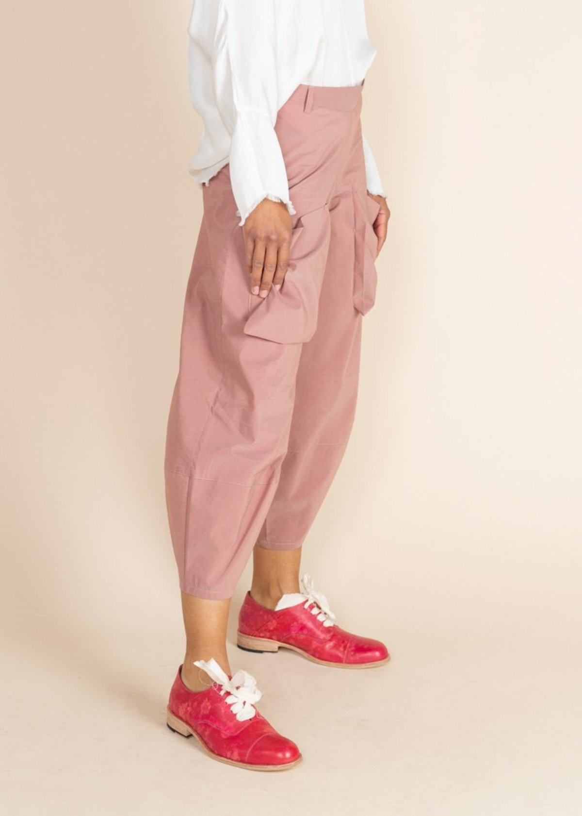 Echappees Belles Cotton King Trouser - Rouge - Image 4 of 5