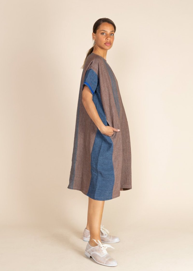 Echappees Belles Linen Kristin Dress - Bleu