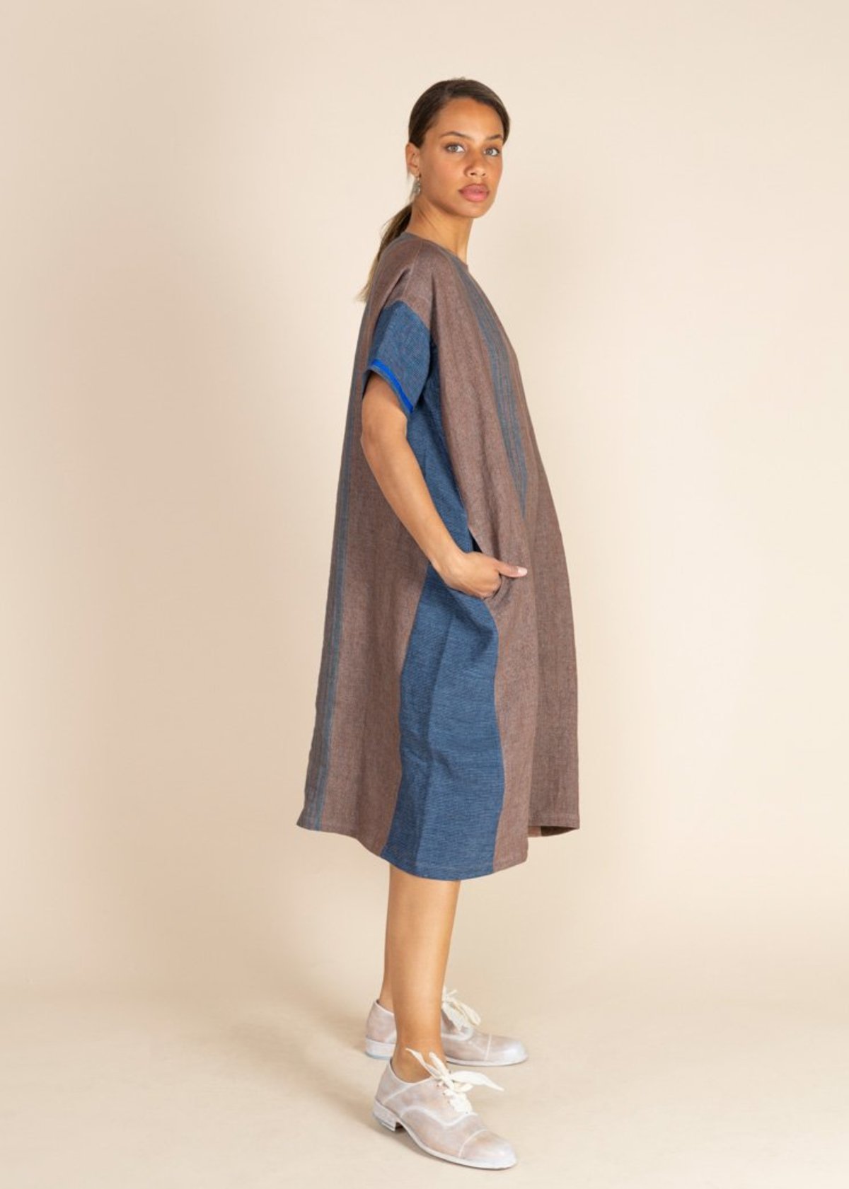 Echappees Belles Linen Kristin Dress - Bleu - Image 4 of 5