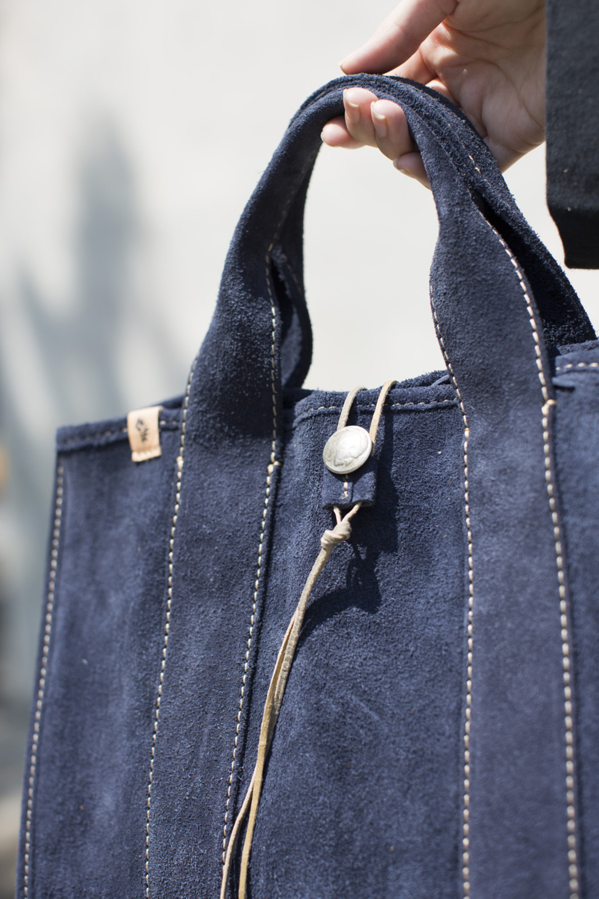 Visvim Teton Tote Bag in Navy Suede | Garmentory