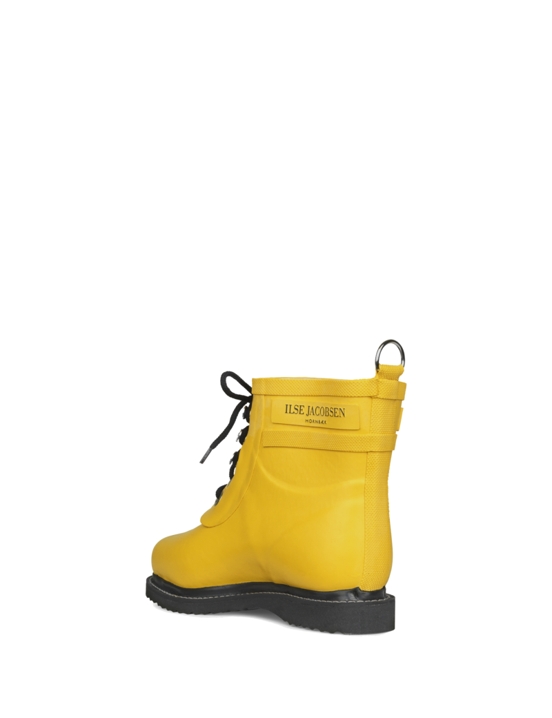 Ilse Jacobsen Short Rubber Boot with Laces Yellow Garmentory