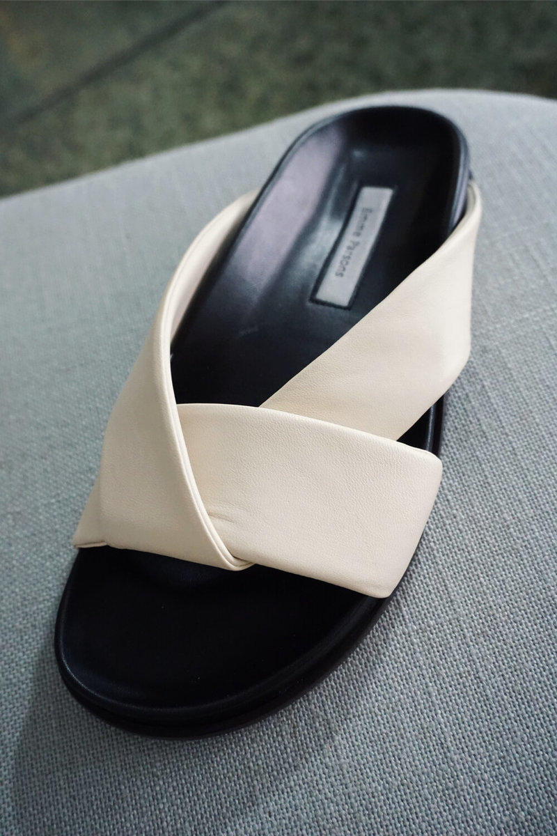 Emme Parsons Folded Slides - Ivory | Garmentory