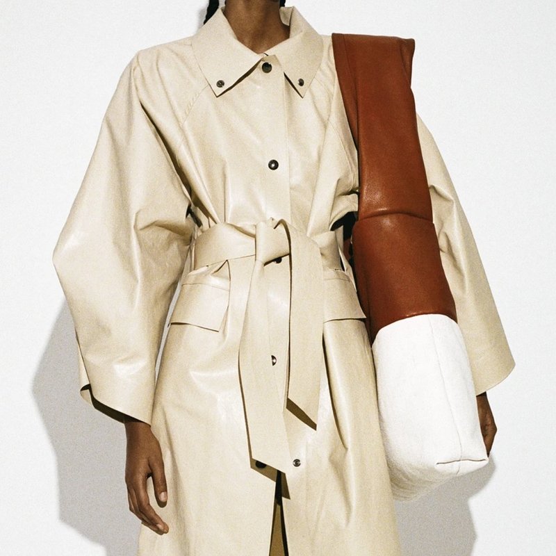 KASSL EDITIONS Kimono Coat - Below Oil Sand Beige | Garmentory