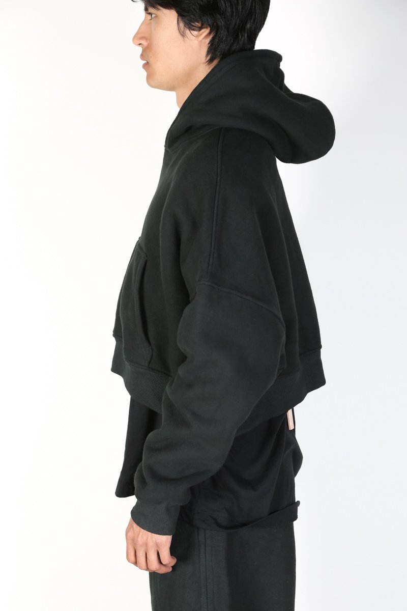 Sebastien Ami CROPPED HOODIE sweater - BLACK