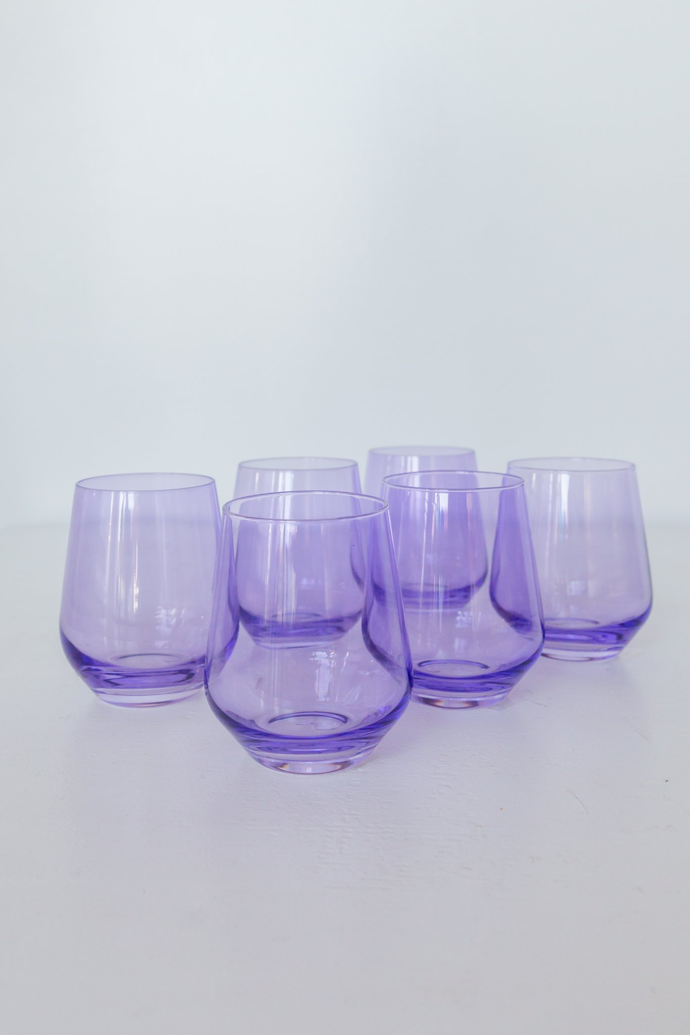 Estelle Colored Glass Stemless Wine Glasses Lavender Garmentory