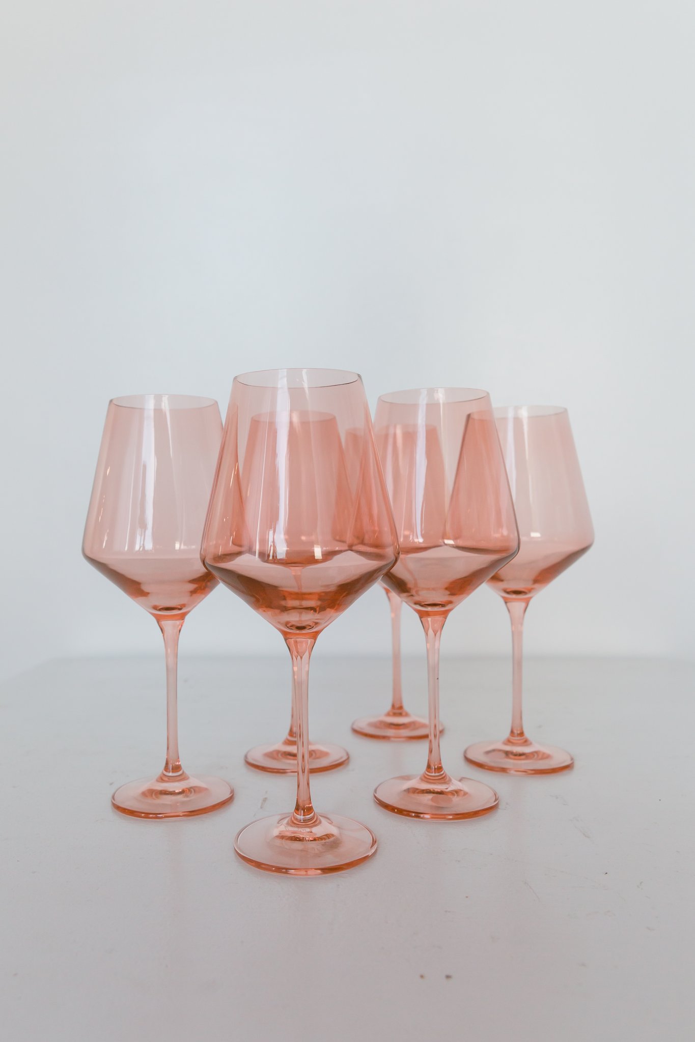 Estelle Colored Glass Wine Glasses Blush Pink Garmentory