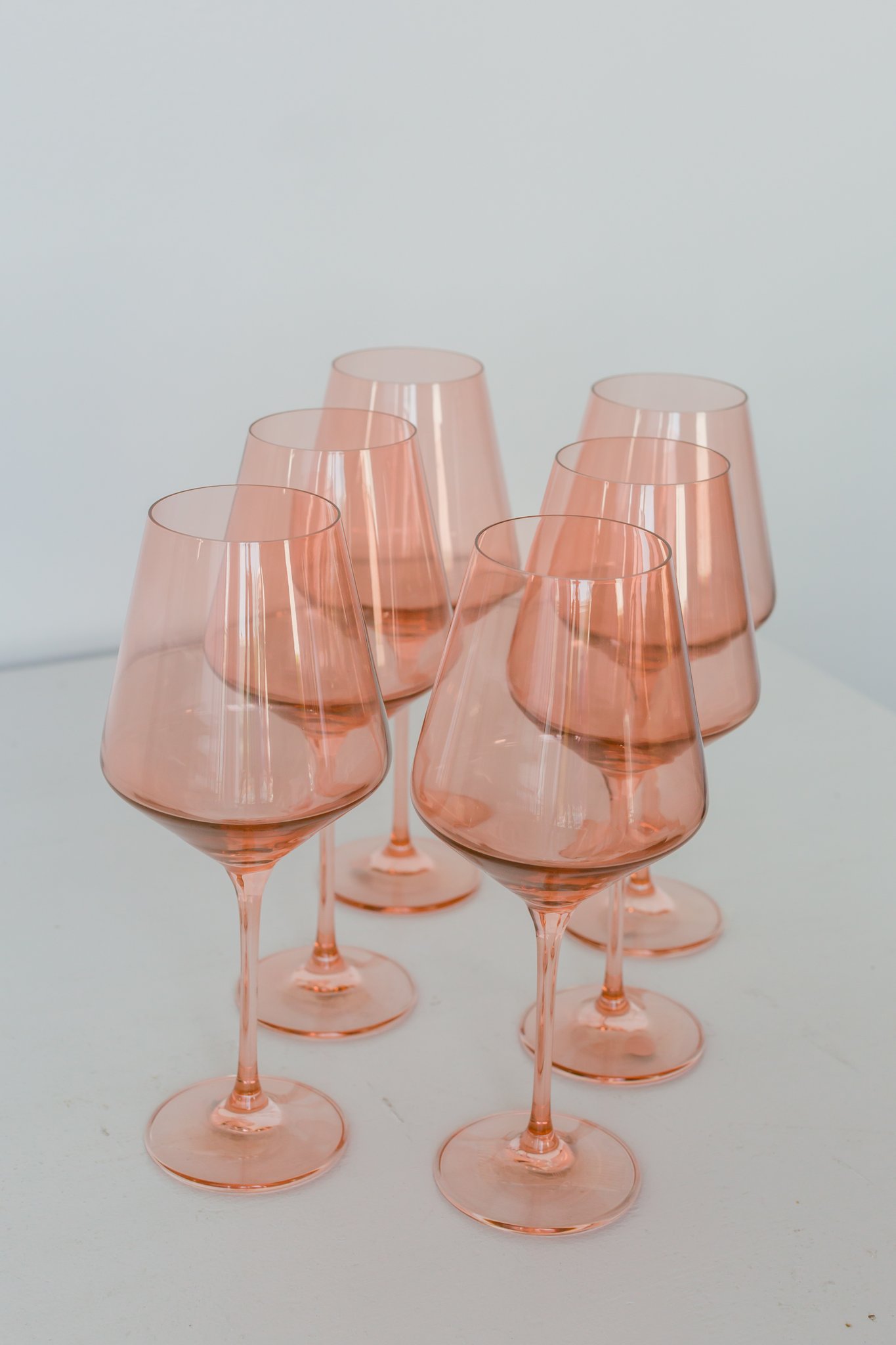 Estelle Colored Glass Wine Glasses Blush Pink Garmentory