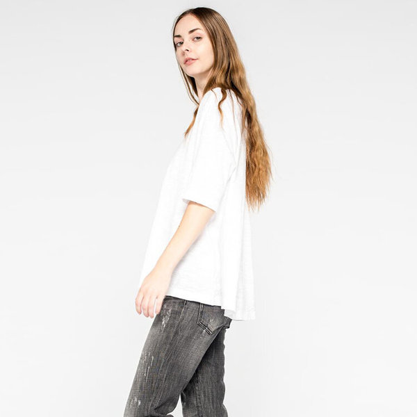 Wilt elbow sleeve trapeze tee - white Wilt elbow sleeve trapeze tee - white
