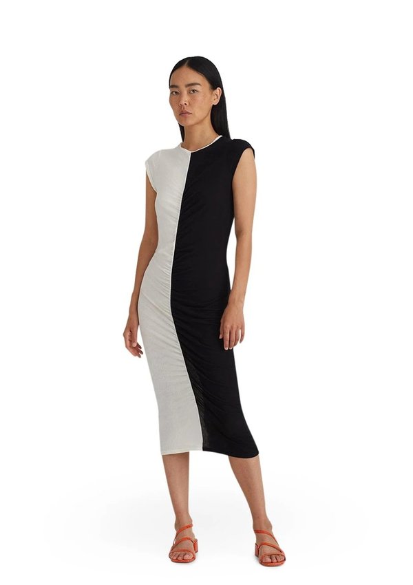 paloma dress black and white Paloma Contrast Gown in Black & White