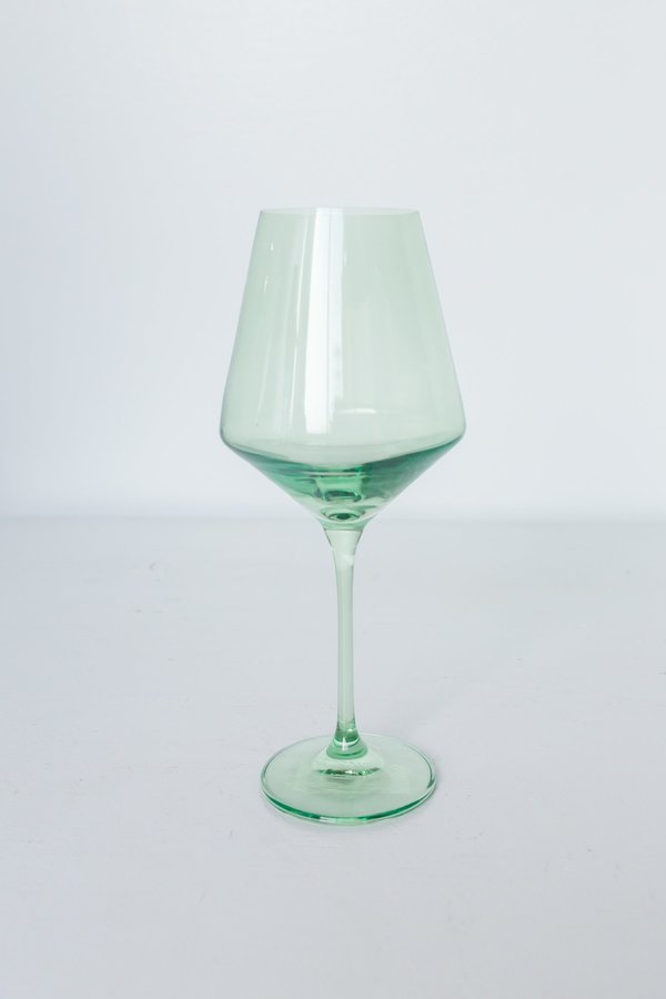 Estelle Colored Glass Wine Glasses Mint Green Garmentory