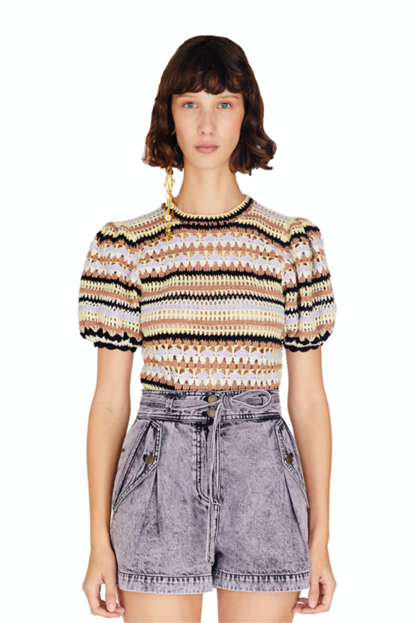 Ulla Johnson Crochet Irene Pullover - Honey Ulla Johnson Crochet Irene Pullover - Honey