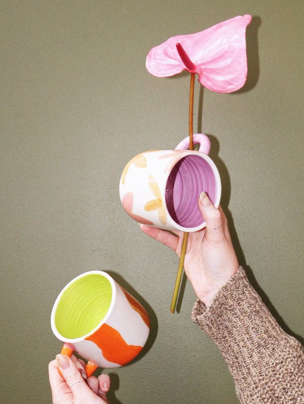 Mosey Me Arcadia X Mosey Handled Mug - Flower Mosey Me Arcadia X Mosey Handled Mug - Flower