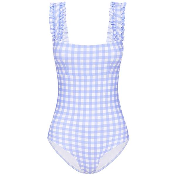 Oasis Blue Gingham Ruffle One Piece