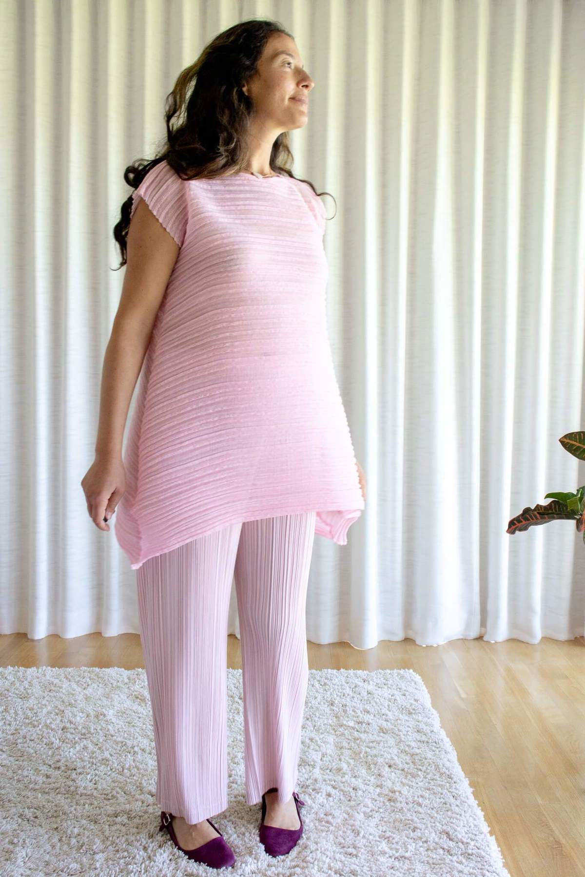 Pleats Please by Issey Miyake Snow Cone Knit Top - Pink | Garmentory