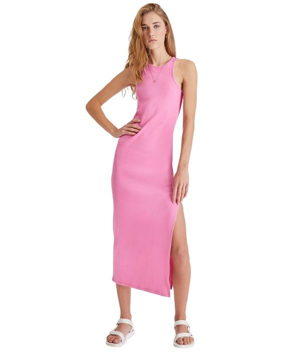 French Connection Rasha Ribbed Jersey Dress - Sugar Plum | Garmentory