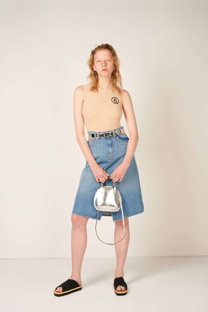 MM6 Maison Margiela Midi denim skirt - Blue | Garmentory