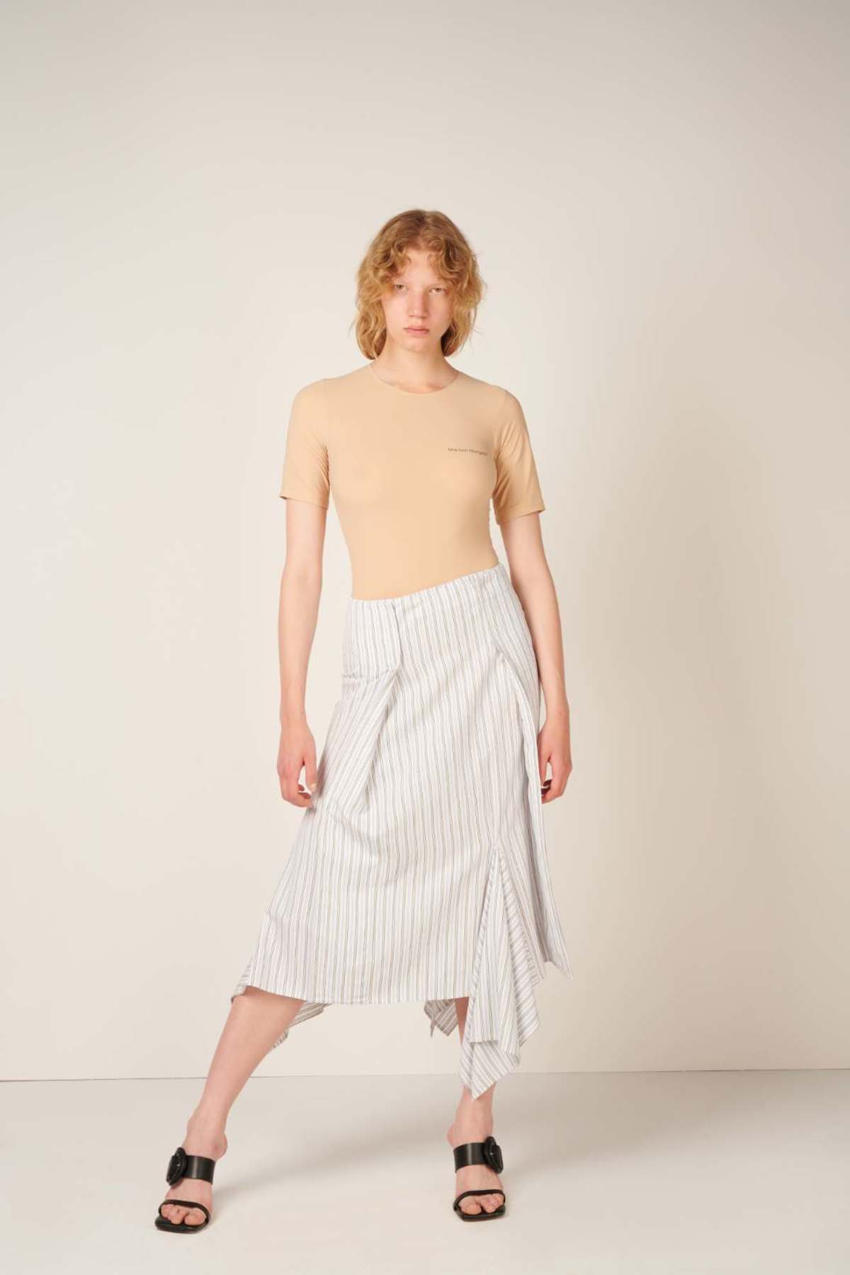 Asymmetric-striped-midi-skirt-