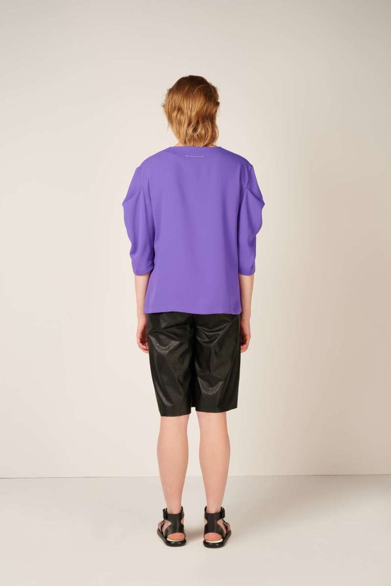 MM6 Maison Margiela Ruched sleeve top - Purple | Garmentory