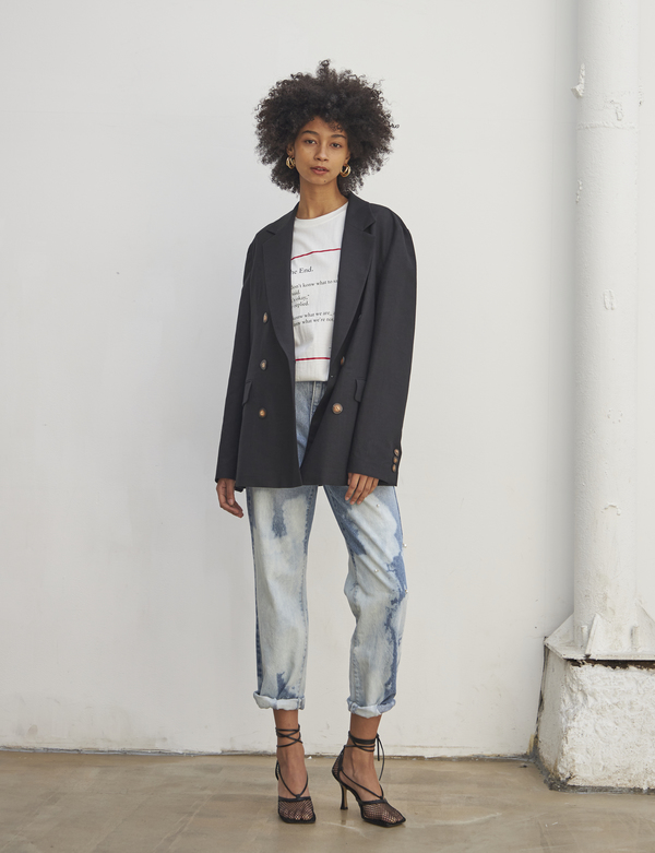 Maison De Ines Drop Pearl Tie Dye Denim - Light Blue