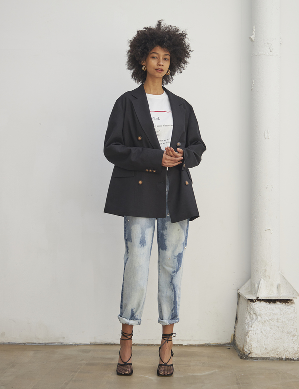 Maison De Ines Drop Pearl Tie Dye Denim - Light Blue