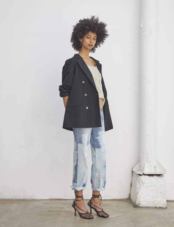 Maison De Ines Drop Pearl Tie Dye Denim - Light Blue