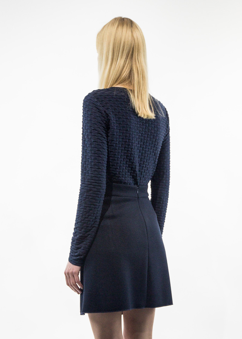 Carven Long-Sleeve Jacquard Jersey T-Shirt