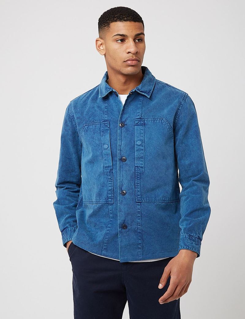 Barbour Loweswater Overshirt Navy Blue Garmentory