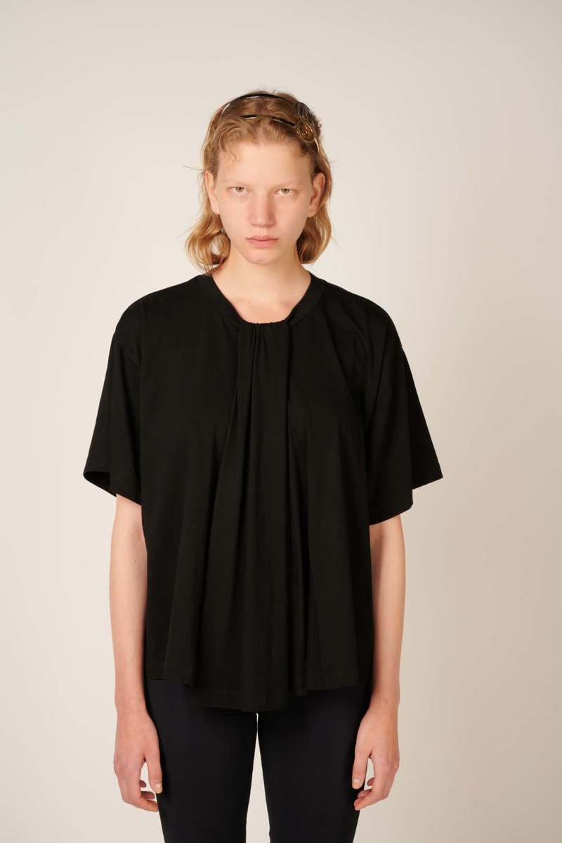 MM6 Maison Margiela Gathered detail T-shirt - Black | Garmentory