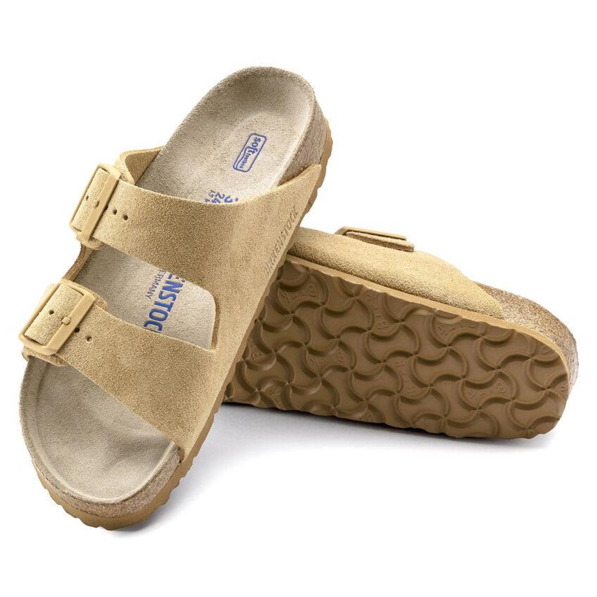 Birkenstock Arizona Soft Footbed Suede Leather NARROW Latte - Main Image
