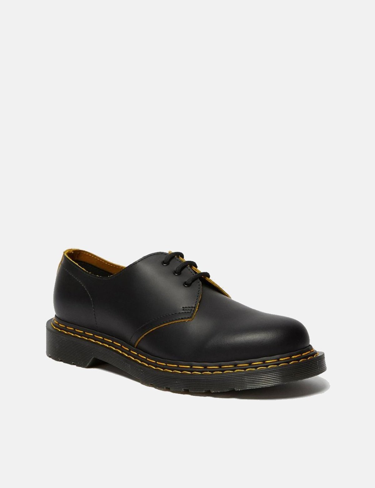 Dr Martens 1461 Double Stitch Shoe Black/Yellow Garmentory