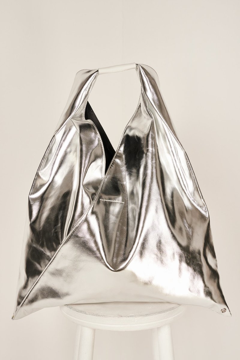 MM6 Maison Margiela Japanese Eco Leather Tote Bag - Silver