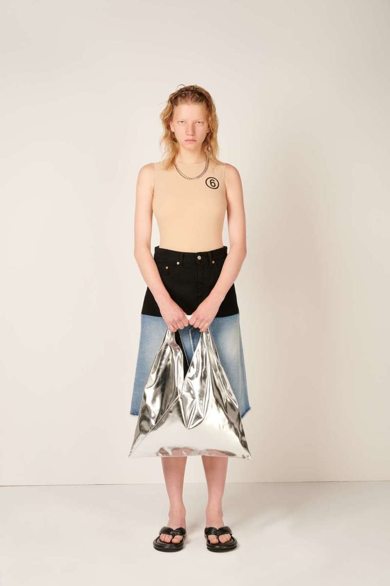 MM6 Maison Margiela Japanese Eco Leather Tote Bag - Silver