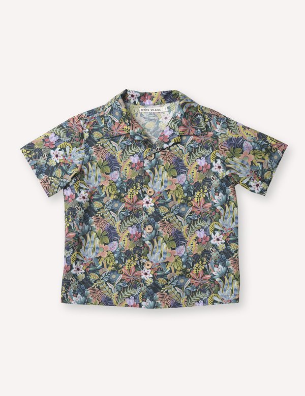 Kids Petits Vilains Adrien Aloha Shirt - Jungle Kids Petits Vilains Adrien Aloha Shirt - Jungle