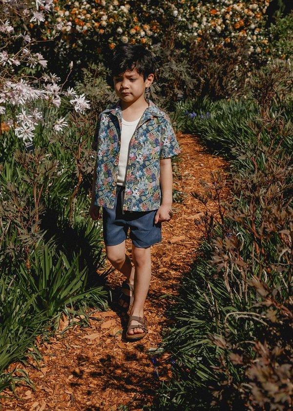 Kids Petits Vilains Adrien Aloha Shirt - Jungle Kids Petits Vilains Adrien Aloha Shirt - Jungle