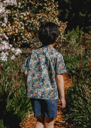 Kids Petits Vilains Adrien Aloha Shirt - Jungle Kids Petits Vilains Adrien Aloha Shirt - Jungle