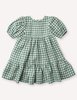 Kids Petits Vilains Clementine Puff Sleeve Dress - Green Gingham - Thumbnail 2