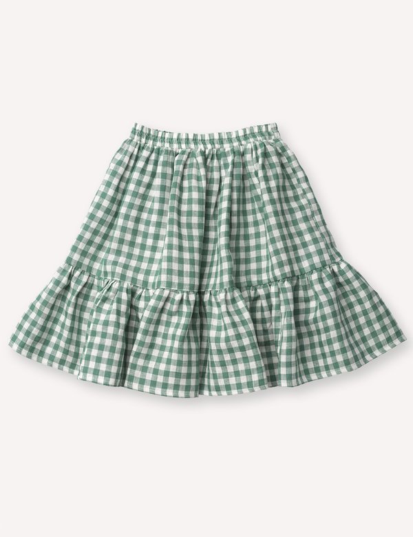 Kids Petits Vilains Colette Prairie Skirt - Green Gingham Kids Petits Vilains Colette Prairie Skirt - Green Gingham