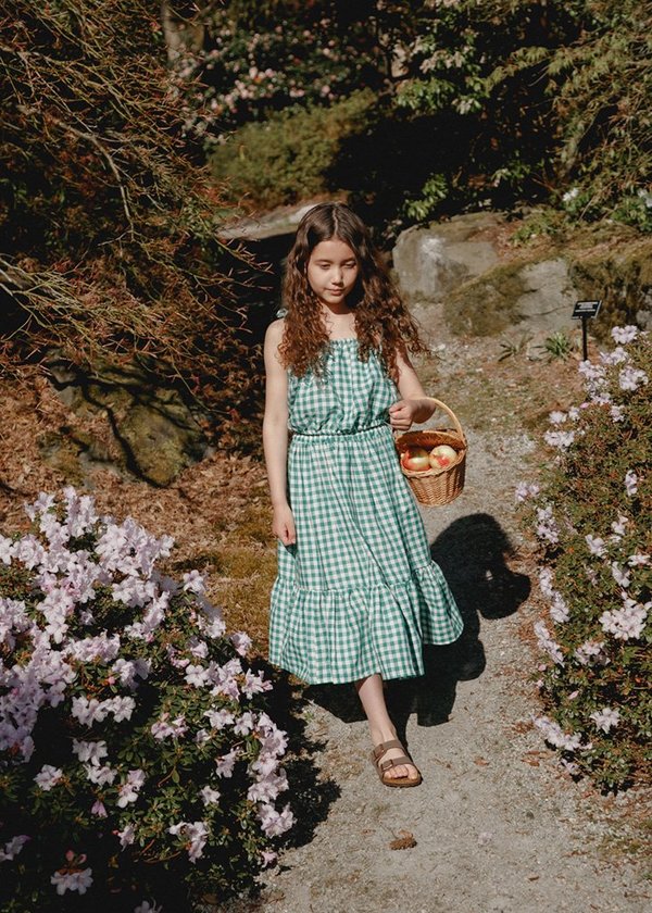 Kids Petits Vilains Colette Prairie Skirt - Green Gingham Kids Petits Vilains Colette Prairie Skirt - Green Gingham